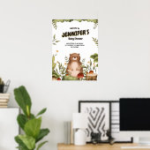 Woodland beer groen Welkom Baby shower Poster (Thuiskantoor)