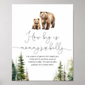 Woodland beer hoe groot is het buikspel van mama. poster (Voorkant)