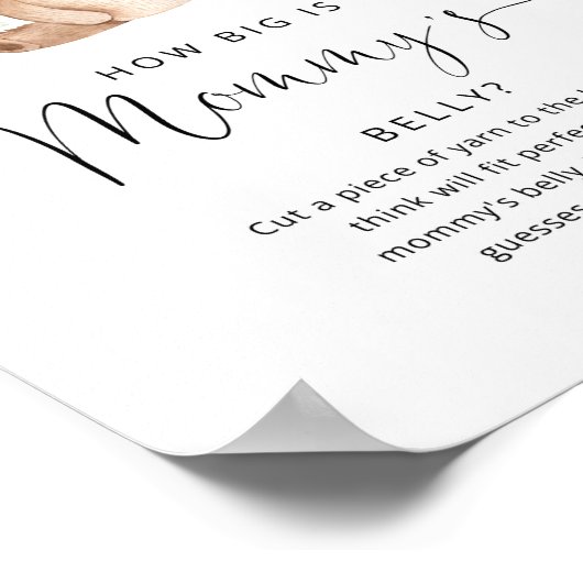 Woodland beer hoe groot is het buikspel van mama. poster (Hoek)