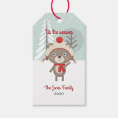 Woodland Beer Kerstmis Cadeaulabel (Voorkant)