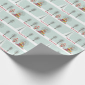 Woodland Beer Kerstmis Cadeaupapier (Hoek)