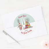 Woodland Beer Kerstmis Ronde Sticker (Envelop)