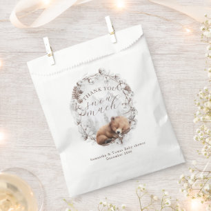 Woodland Beer Koud buiten Winter Baby shower Bedankzakje