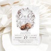 Woodland Beer Koud buiten Winter Baby shower Kaart