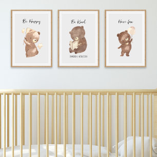 Woodland Beer kwekerij gepersonaliseerde tekst naa Muurkunst Sets