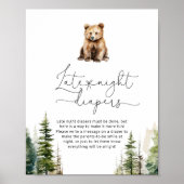 Woodland beer Late night luiers baby shower Poster (Voorkant)