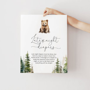 Woodland beer Late night luiers baby shower Poster