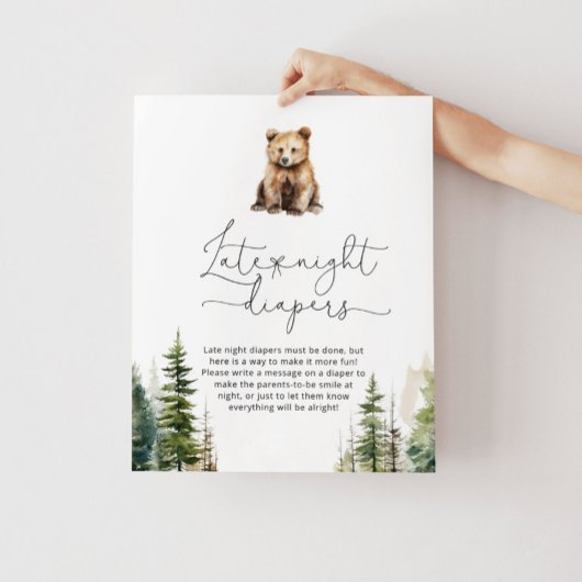 Woodland beer Late night luiers baby shower Poster