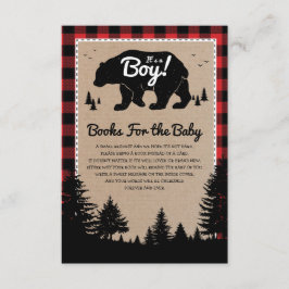 Woodland Beer Lumberjack Books voor Baby Library Informatiekaartje