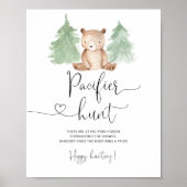Woodland beer Pacifier jacht baby shower game Poster (Voorkant)