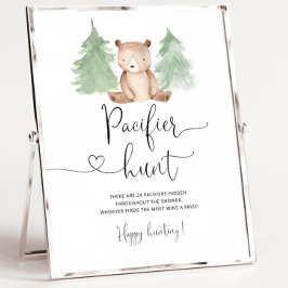 Woodland beer Pacifier jacht baby shower game Poster