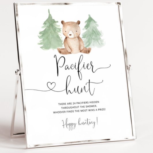 Woodland beer Pacifier jacht baby shower game Poster