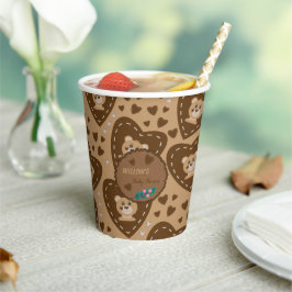Woodland beer patroon baby shower bruin papier cup papieren bekers