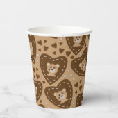 Woodland beer patroon baby shower bruin papier cup papieren bekers (Achterkant)