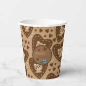 Woodland beer patroon baby shower bruin papier cup papieren bekers (Voorkant)