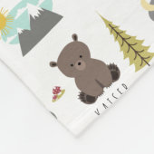 Woodland Beer Pattern Fleece Blanket Deken (Hoek)
