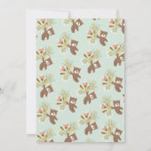 Woodland Beer pet baby meisje douche uitnodigingen (Achterkant)