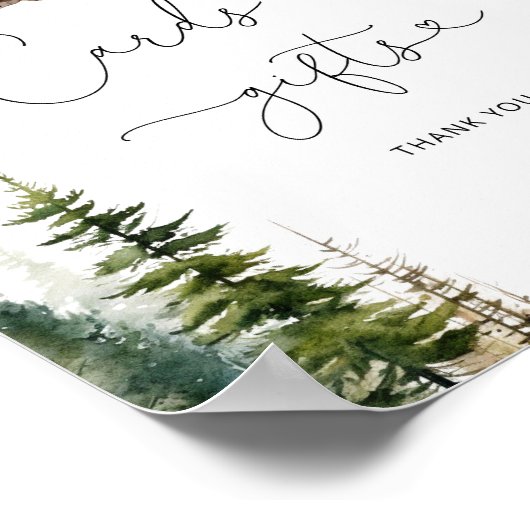 Woodland beer pijnbomen kaarten en geschenken teke poster (Hoek)