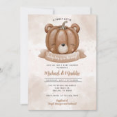 Woodland Beer Pumpkin Baby shower Invitation Kaart (Voorkant)