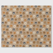 Woodland Beer schattig kinder Cadeaupapier (Vlak)