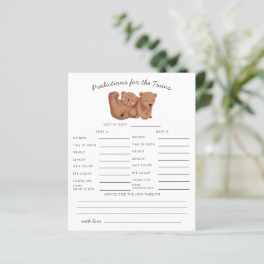 Woodland Beer Twins Predics & Advice Kaart (Staand voorkant)