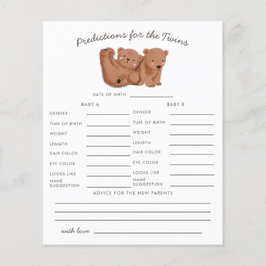 Woodland Beer Twins Predics & Advice Kaart (Voorkant)
