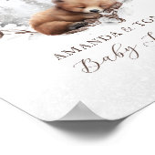 Woodland Beer Winter Baby shower Welkom Poster (Hoek)