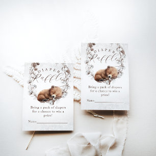 Woodland Beer Winterluier Raffle Baby shower Informatiekaartje