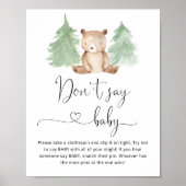 Woodland beer Zeg geen baby shower game Poster (Voorkant)