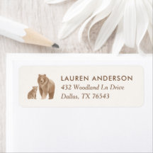 Woodland Beren Baby shower Return Address