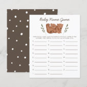 Woodland Beren Twins Baby Name Shower Game (Voorkant / Achterkant)