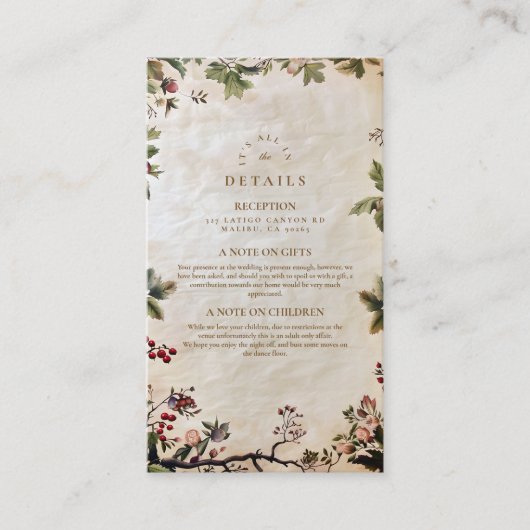  Woodland Berry Wedding Informatiekaartje (Voorkant)