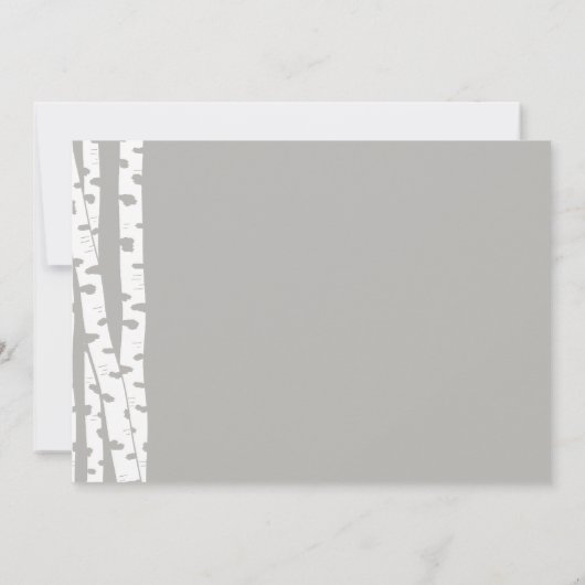 Woodland Birch en Bow Baby Geboorte met Foto's Aankondiging (Achterkant)