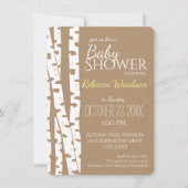 Woodland Birch Tree Rustic Baby shower Kaart (Voorkant)