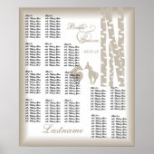 Woodland Birch Wedding Seating Chart Poster (Voorkant)