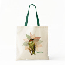 Woodland Bird on Rust and Green Leaves