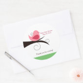 Woodland Birdie (roze) Baby shower Favor Sticker (Envelop)
