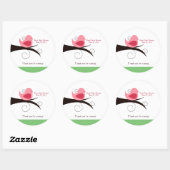 Woodland Birdie (roze) Baby shower Favor Sticker (Vel)