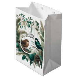 Woodland Birds and Branches Vakantie Medium Cadeauzakje