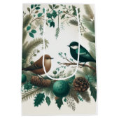 Woodland Birds and Branches Vakantie Medium Cadeauzakje (Achterkant)