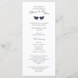 Woodland Birds en Foliage Paarse Programmakaart