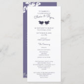 Woodland Birds en Foliage Paarse Programmakaart (Voorkant / Achterkant)