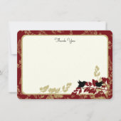 Woodland Birds en gebladerte Flat Kaart Dank u (Voorkant)