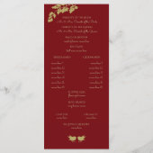 Woodland Birds en Gold Foliage Red Programmakaart (Achterkant)