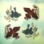 Woodland Birds Holiday Window Clings Raamsticker (Vel 3)