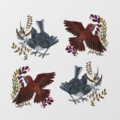 Woodland Birds Holiday Window Clings Raamsticker (Vel)