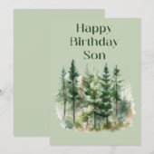 Woodland Birthday Flat Kaart (Voorkant / Achterkant)