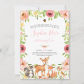 Woodland Birthday Invitation Forest Animals Party Kaart (Voorkant)