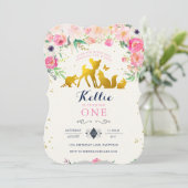 Woodland Birthday Invitation Kaart (Staand voorkant)