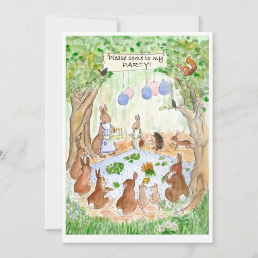 Woodland Birthday Party Invitation Kaart (Voorkant)